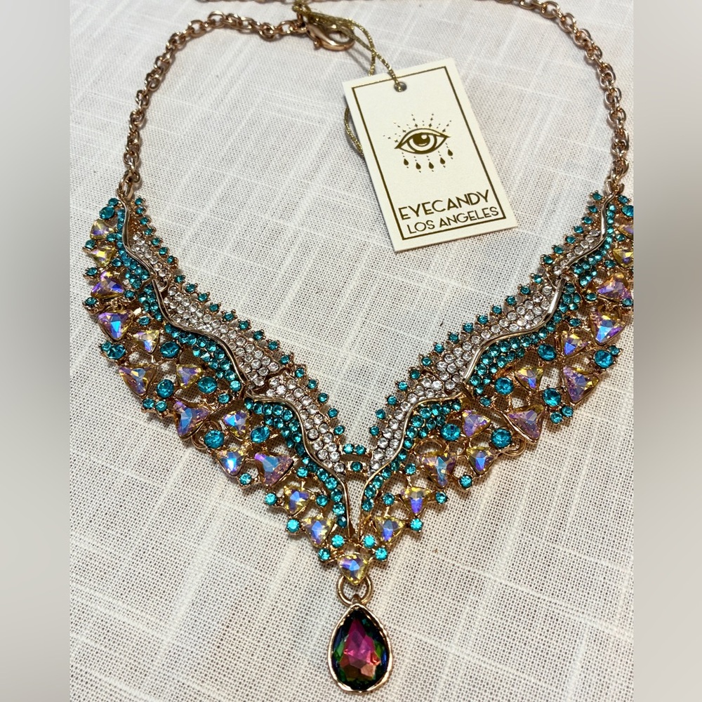 Stunning Eye Candy Magical Statement Necklace New - image 3